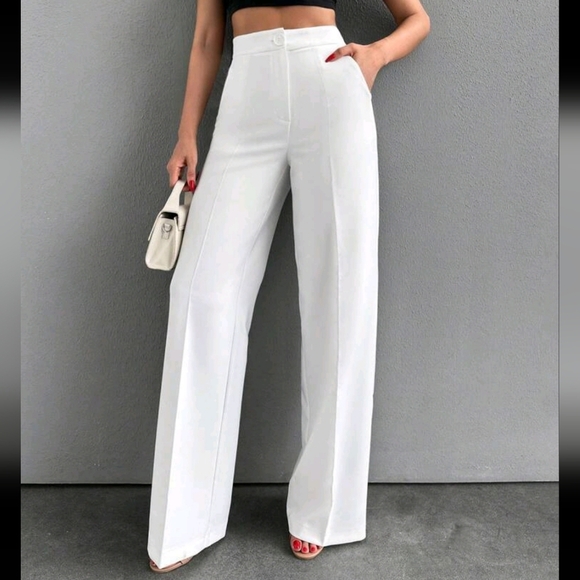 Women's Casual & Commute Minimalist Solid Color Button Suit Pants - Picture 1 of 4